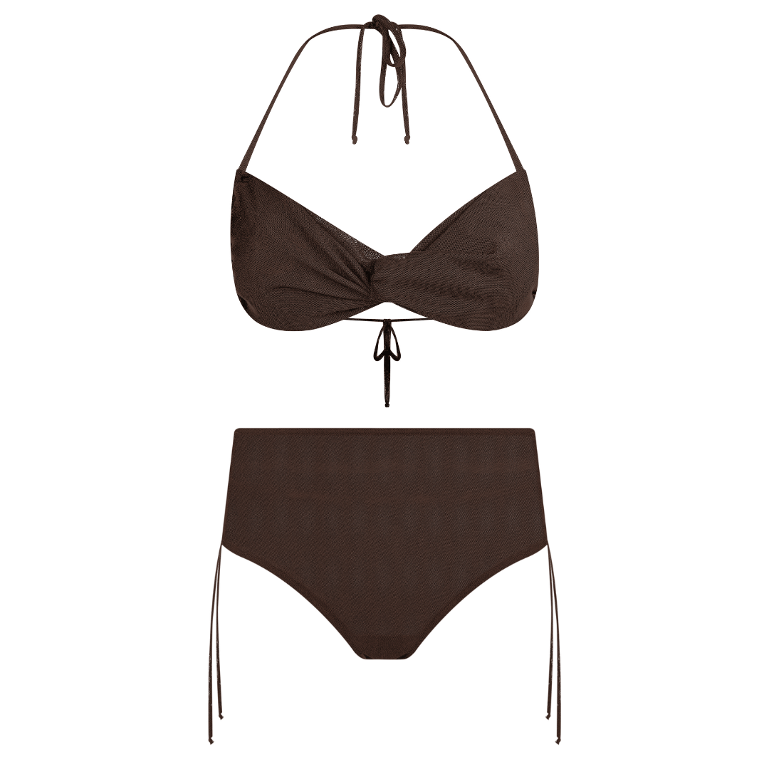 Volledige set | Tan-through malibu top + mannelijke bodem | Mokka