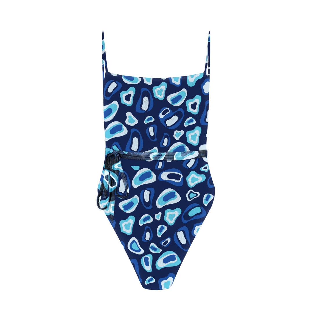 Tan à travers le Belize One Piece | Bleu de minuit