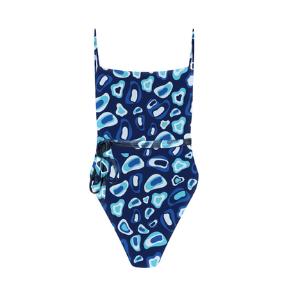 Tan à travers le Belize One Piece | Bleu de minuit